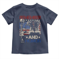 Remember And Honor Toddler T Shirt Memorial Day Veteran Boots American Flag