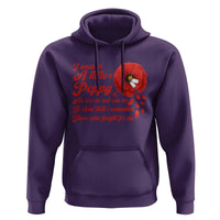 I Wear A Little Poppy Memorial Day Hoodie Veterans Day USA Red Poppy Flower