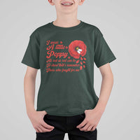 I Wear A Little Poppy Memorial Day T Shirt For Kid Veterans Day USA Red Poppy Flower