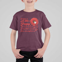 I Wear A Little Poppy Memorial Day T Shirt For Kid Veterans Day USA Red Poppy Flower