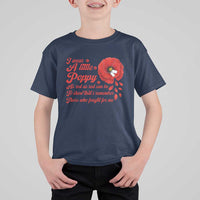 I Wear A Little Poppy Memorial Day T Shirt For Kid Veterans Day USA Red Poppy Flower