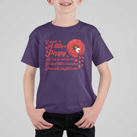 I Wear A Little Poppy Memorial Day T Shirt For Kid Veterans Day USA Red Poppy Flower