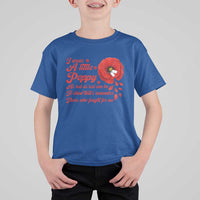 I Wear A Little Poppy Memorial Day T Shirt For Kid Veterans Day USA Red Poppy Flower