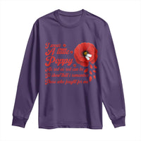 I Wear A Little Poppy Memorial Day Long Sleeve Shirt Veterans Day USA Red Poppy Flower