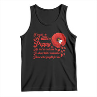 I Wear A Little Poppy Memorial Day Tank Top Veterans Day USA Red Poppy Flower