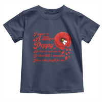 I Wear A Little Poppy Memorial Day Toddler T Shirt Veterans Day USA Red Poppy Flower