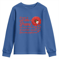 I Wear A Little Poppy Memorial Day Youth Sweatshirt Veterans Day USA Red Poppy Flower