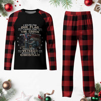 I Stand For Our Flag I Kneel For The Cross Proud Christian Veteran Plaid Pajama Set - Wonder Print Shop