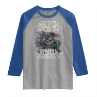 I Stand For Our Flag I Kneel For The Cross Proud Christian Veteran Raglan Shirt