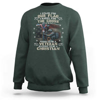 I Stand For Our Flag I Kneel For The Cross Proud Christian Veteran Sweatshirt