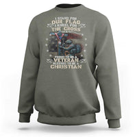 I Stand For Our Flag I Kneel For The Cross Proud Christian Veteran Sweatshirt