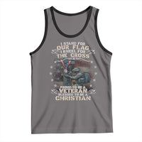 I Stand For Our Flag I Kneel For The Cross Proud Christian Veteran Tank Top