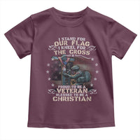 I Stand For Our Flag I Kneel For The Cross Proud Christian Veteran Toddler T Shirt