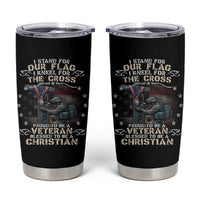 I Stand For Our Flag I Kneel For The Cross Proud Christian Veteran Tumbler Cup