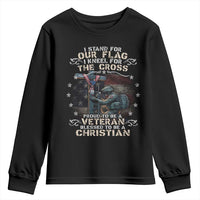 I Stand For Our Flag I Kneel For The Cross Proud Christian Veteran Youth Sweatshirt