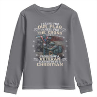 I Stand For Our Flag I Kneel For The Cross Proud Christian Veteran Youth Sweatshirt