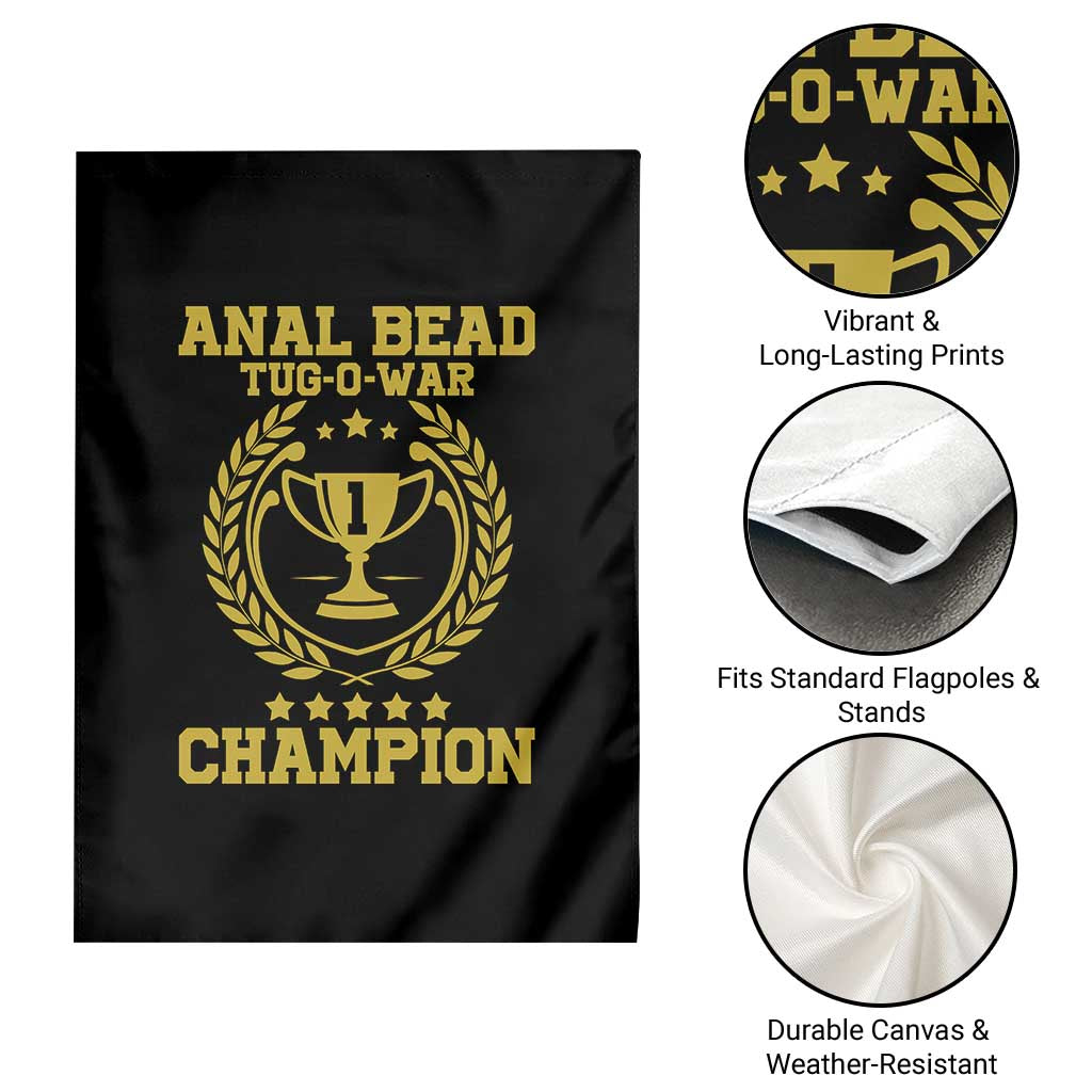 Funny #1 Anal Bead Tug O War Champion Garden Flag Adult Humor Cringe - Wonder Print Shop