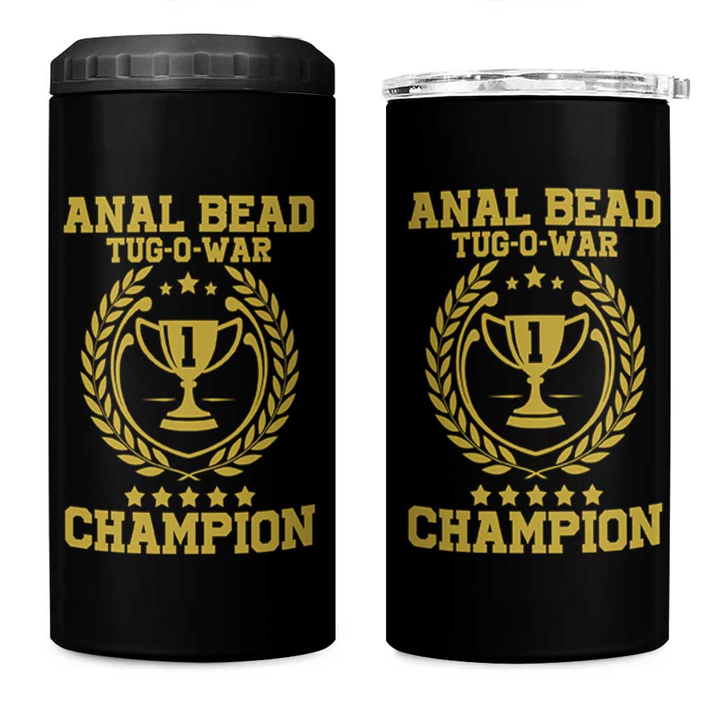 Funny #1 Anal Bead Tug O War Champion 4 in 1 Can Cooler Tumbler Adult Humor Cringe - Wonder Print Shop