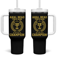 Funny #1 Anal Bead Tug O War Champion Tumbler With Handle Adult Humor Cringe - Wonder Print Shop