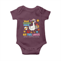 Funny School's Out For Summer Teacher Baby Onesie Silly Teacher Goose On The Loose Summer Break
