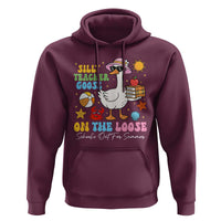Funny School's Out For Summer Teacher Hoodie Silly Teacher Goose On The Loose Summer Break
