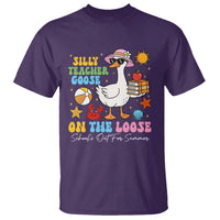 Funny School's Out For Summer Teacher T Shirt Silly Teacher Goose On The Loose Summer Break