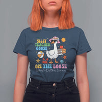 Funny School's Out For Summer Teacher T Shirt For Women Silly Teacher Goose On The Loose Summer Break