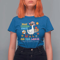 Funny School's Out For Summer Teacher T Shirt For Women Silly Teacher Goose On The Loose Summer Break