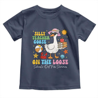 Funny School's Out For Summer Teacher Toddler T Shirt Silly Teacher Goose On The Loose Summer Break