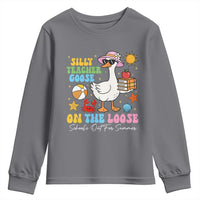 Funny School's Out For Summer Teacher Youth Sweatshirt Silly Teacher Goose On The Loose Summer Break