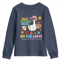 Funny School's Out For Summer Teacher Youth Sweatshirt Silly Teacher Goose On The Loose Summer Break