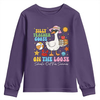 Funny School's Out For Summer Teacher Youth Sweatshirt Silly Teacher Goose On The Loose Summer Break