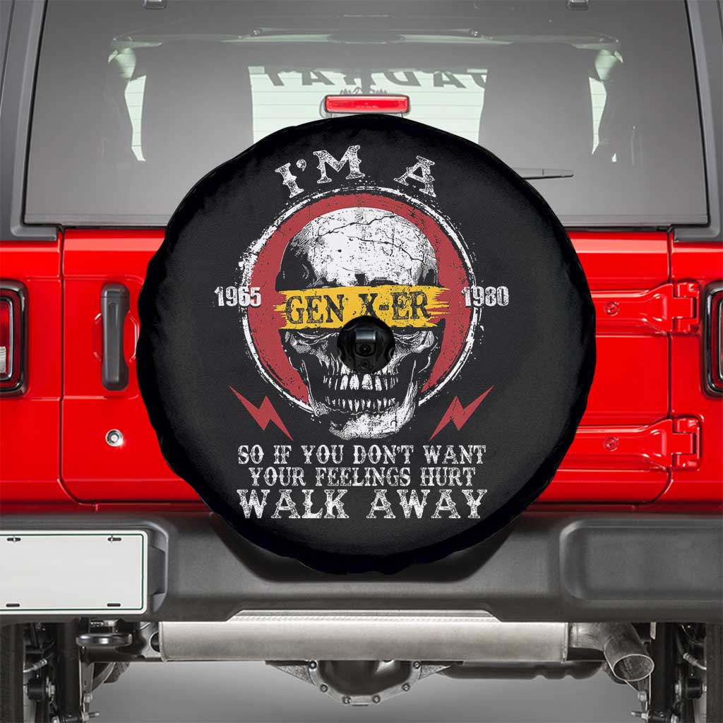 Funny I Am A Gen X-er Spare Tire Cover So If You Dont Want Your Feeling Hurt Walk Away Vintage Skull - Wonder Print Shop