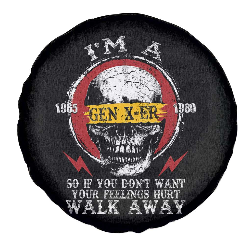 Funny I Am A Gen X-er Spare Tire Cover So If You Dont Want Your Feeling Hurt Walk Away Vintage Skull - Wonder Print Shop