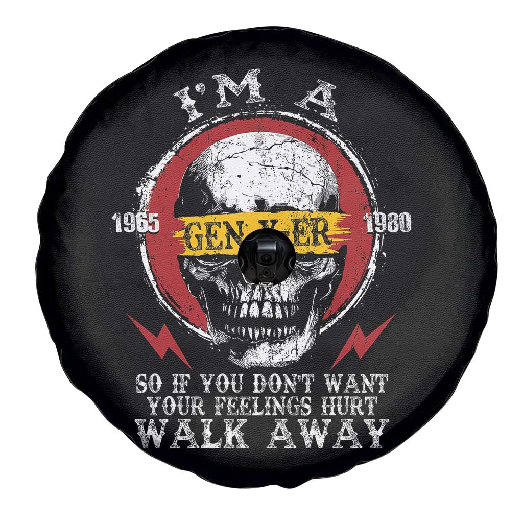 Funny I Am A Gen X-er Spare Tire Cover So If You Dont Want Your Feeling Hurt Walk Away Vintage Skull - Wonder Print Shop