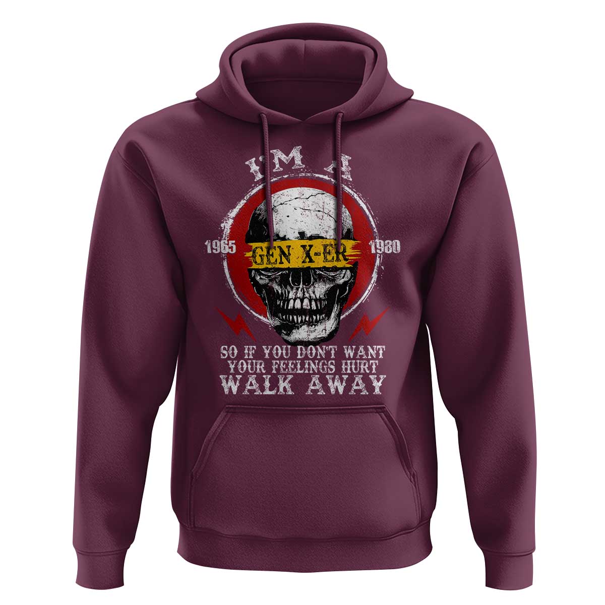 Funny I Am A Gen X-er Hoodie So If You Dont Want Your Feeling Hurt Walk Away Vintage Skull - Wonder Print Shop