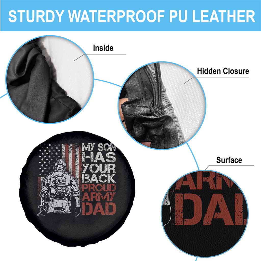 My Son Has Your Back Proud Army Dad Spare Tire Cover Military Father