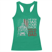 My Son Has Your Back Proud Army Dad Racerback Tank Top Military Father