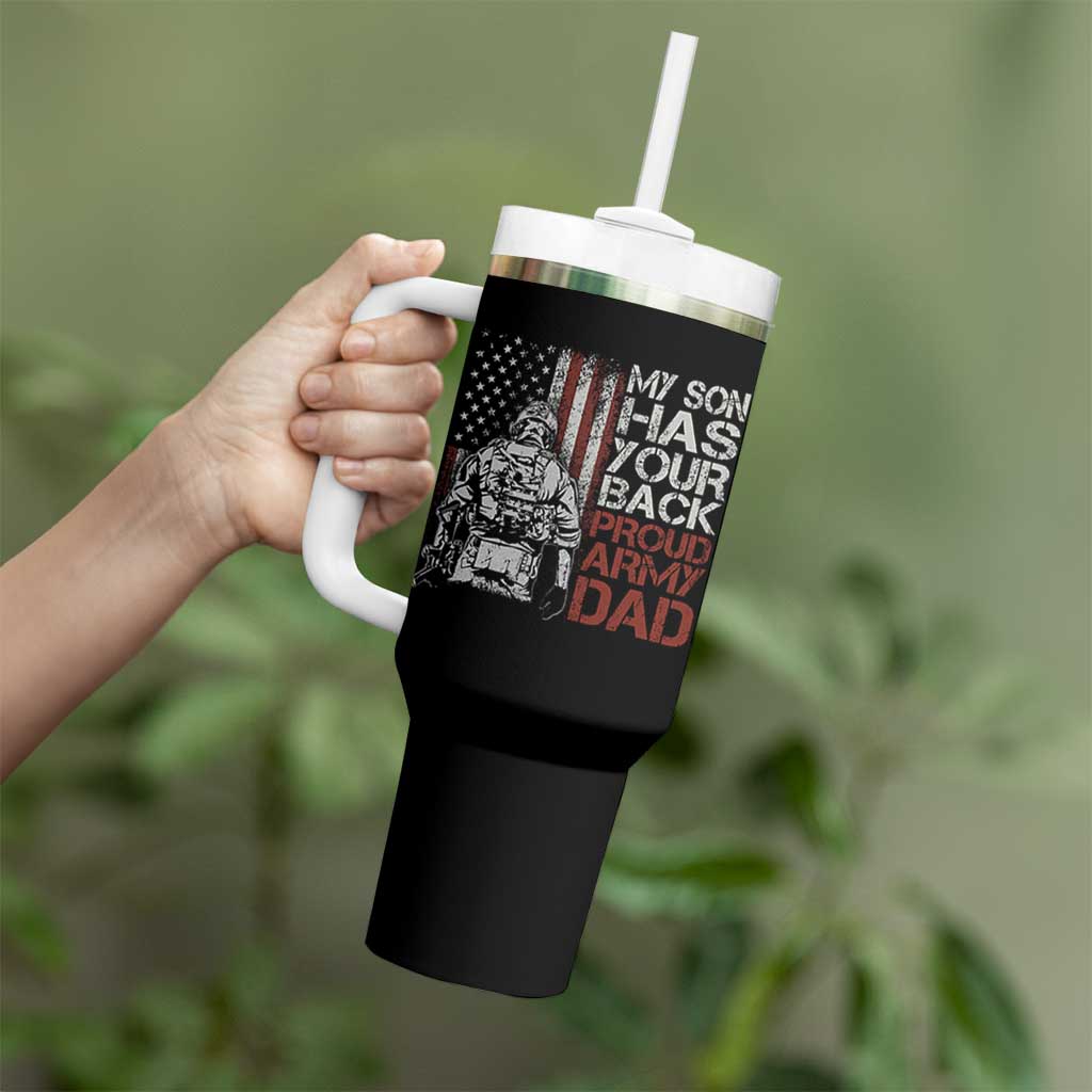 My Son Has Your Back Proud Army Dad Tumbler With Handle Military Father