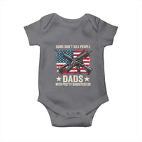 Funny Guns Don't Kill People Dads With Pretty Daughters Do Baby Onesie Girl Dad Vintage American Flag