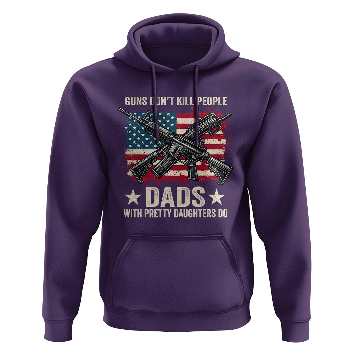 Funny Guns Don't Kill People Dads With Pretty Daughters Do Hoodie Girl Dad Vintage American Flag