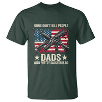 Funny Guns Don't Kill People Dads With Pretty Daughters Do T Shirt Girl Dad Vintage American Flag