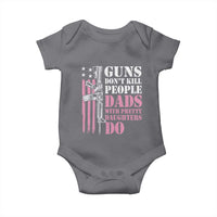 Funny Gun Don't Kill People Dads With Pretty Daughters Do Baby Onesie Girl Dad Pink American Flag