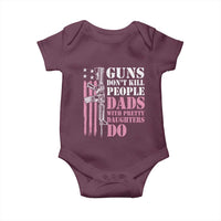 Funny Gun Don't Kill People Dads With Pretty Daughters Do Baby Onesie Girl Dad Pink American Flag