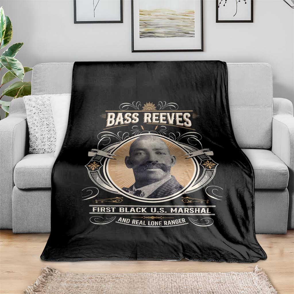 Bass Reeves First Black US Marshal And Real Lone Ranger Throw Blanket African American Cowboy Legend - Wonder Print Shop
