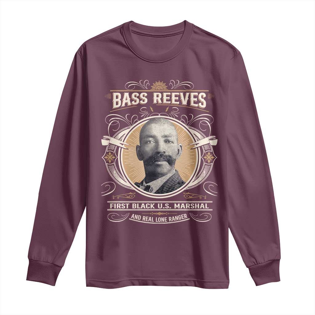 Bass Reeves First Black US Marshal And Real Lone Ranger Long Sleeve Shirt African American Cowboy