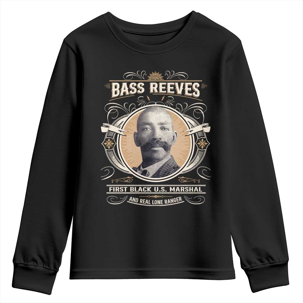 Bass Reeves First Black US Marshal And Real Lone Ranger Youth Sweatshirt African American Cowboy