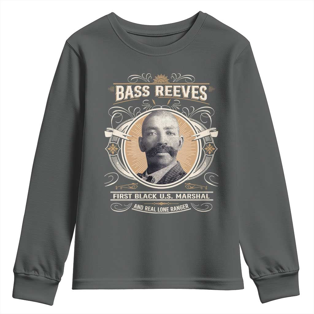 Bass Reeves First Black US Marshal And Real Lone Ranger Youth Sweatshirt African American Cowboy