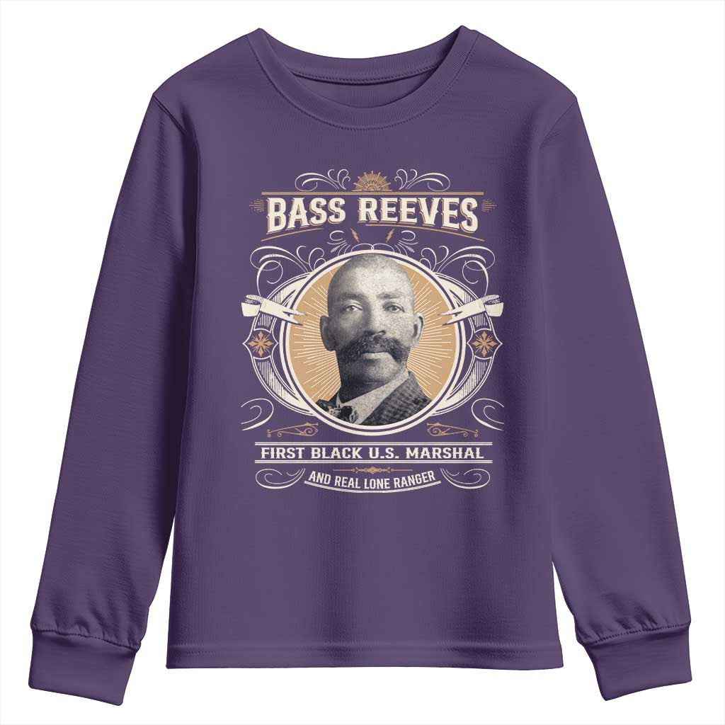 Bass Reeves First Black US Marshal And Real Lone Ranger Youth Sweatshirt African American Cowboy