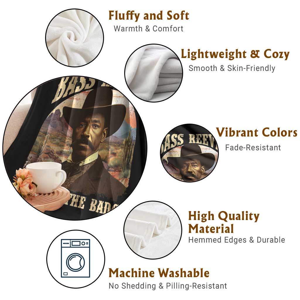 Bass Reeves True To The Badge Throw Blanket African American Cowboy Marshal Black History Month - Wonder Print Shop